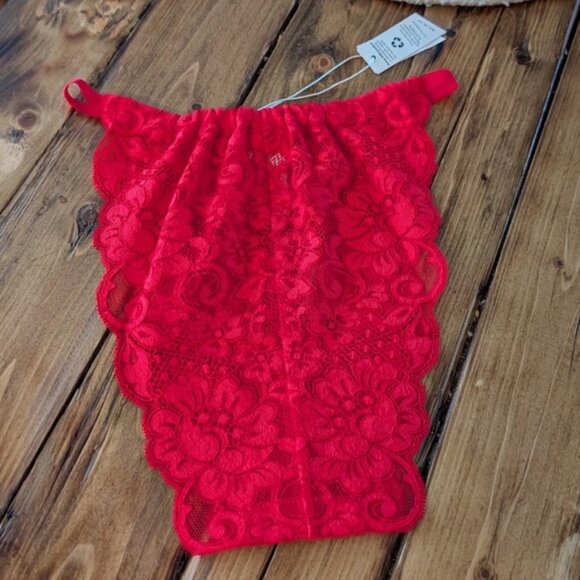 Free People X We Are Hah- Chase Me Panty Siren Red - Picture 3 of 3